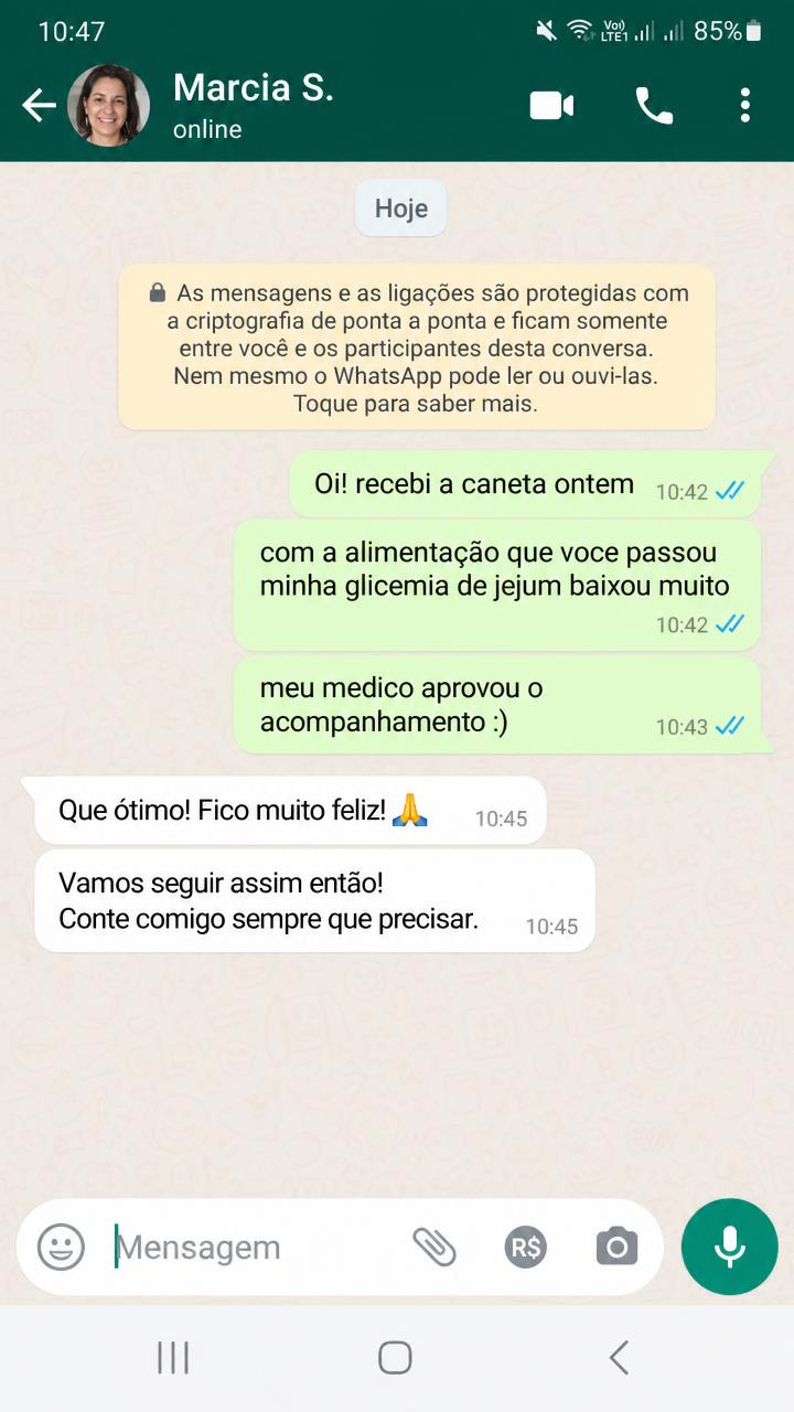 Print de conversa no WhatsApp de cliente