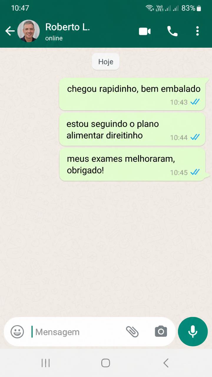 Print de conversa no WhatsApp de cliente
