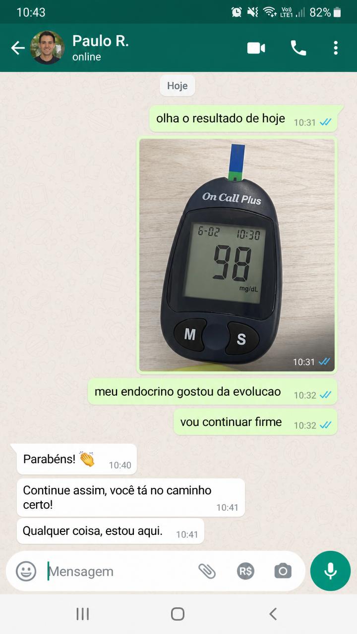 Print de conversa no WhatsApp de cliente